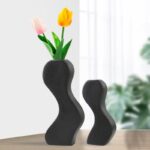 Set of 2 Abstract Ceramic Vases – Modern Sculptural Decor