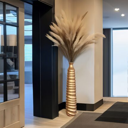Tall Textured Floor Vase – Gold Finish Statement Décor 75–93cm