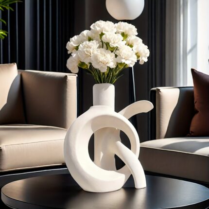 Modern Sculptural Ceramic Vase Set – Matte Minimalist Design