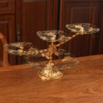 Luxury 4-Tier Glass Display Stand – Elegant Gold & Silver Decorative Centrepiece