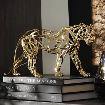 Gold Animal Sculpture – Modern Open Design Decorative Accent