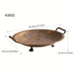 Vintage Metal Decorative Tray – Rustic Round Centrepiece - Image 4