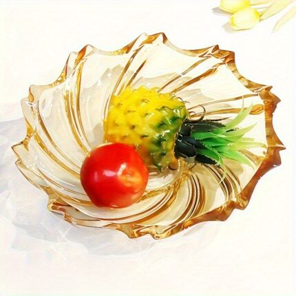 Extra Large Sculpted Glass Serving Bowl – 33cm Statement Centrepiece