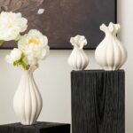 Elegant Ceramic Petal Vase – Modern Minimalist Decor
