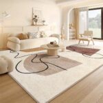 Abstract Beige Living Room Rug