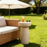 Travertine Pedestal Side Table - Image 4