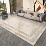 Beige Geometric Living Room Rug - Image 5