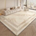 Beige Geometric Living Room Rug