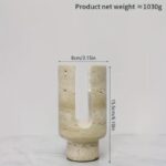 Travertine Geometric Candle Holder - Image 2