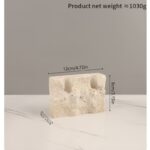 Travertine Geometric Candle Holder - Image 3
