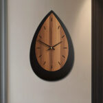 Sculpted Walnut Teardrop Clock