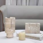 Travertine Geometric Candle Holder