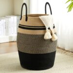 Woven Cream Laundry Basket - Image 6