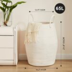 Woven Cream Laundry Basket - Image 3