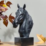 Black Horse Head Sculpture