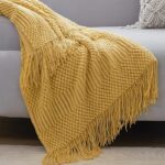 Soft Textured Tassel Throw Blanket – Warm Neutral Sofa Throw - Image 6