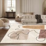 Abstract Beige Living Room Rug - Image 2