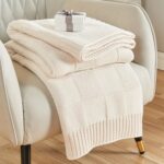 Nordic Waffle Knit Throw Blanket – Soft All-Season Sofa Throw - Image 2
