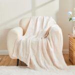 Nordic Waffle Knit Throw Blanket – Soft All-Season Sofa Throw - Image 4