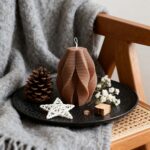 Modern Ribbed Sculptural Candle