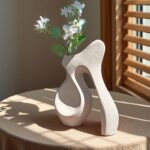 Sculptural White Ceramic Vase - Image 3