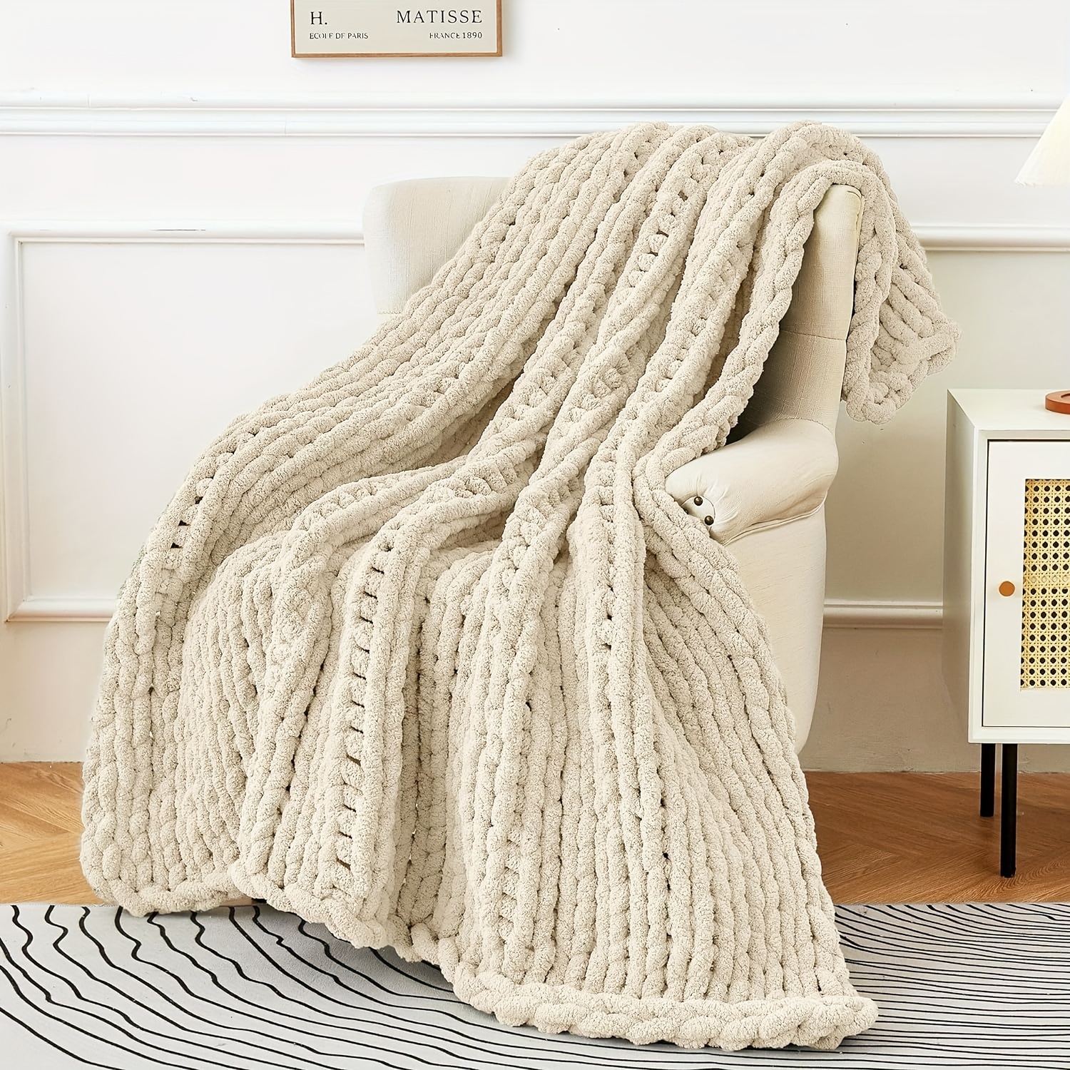 product-fancy-472c3415-1dc4-418e-9c04-fe7fc3205dd9 Luxury Chunky Knit Throw Blanket – Soft Chenille Sofa Blanket - Image 1