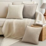 Minimalist Piped Cushion Cover Set – Neutral Linen-Style Sofa Covers (3 Pack) - Image 5
