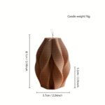 Modern Ribbed Sculptural Candle - Image 4