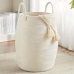 Woven Cream Laundry Basket
