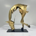 Abstract Bowing Horse Sculpture