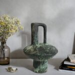 Sculptural Green Ceramic Vase - Image 4