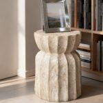 Travertine Sculptural Side Table - Image 5