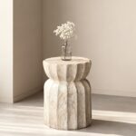 Travertine Sculptural Side Table