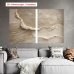 Textured Coastal Diptych Canvas - Image 3
