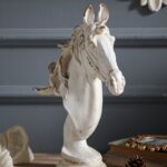 Antique White Horse Head Sculpture - Image 3