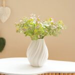 Minimal Ribbed Ceramic Vase