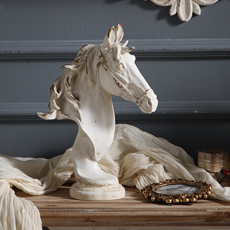 product-fancy-6acda242-8da3-4b12-a454-2b367975fc2b Antique White Horse Head Sculpture - Image 1