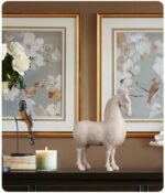 White Speckled Horse Sculpture - Image 4