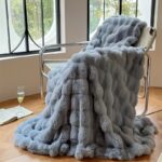 Sculpted Faux Rabbit Fur Throw - Image 5