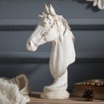 Antique White Horse Head Sculpture - Image 5