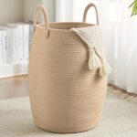 Woven Cream Laundry Basket - Image 5