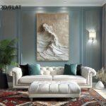 2Textured Ocean Wave Canvas - Image 5