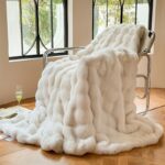 Sculpted Faux Rabbit Fur Throw - Image 2