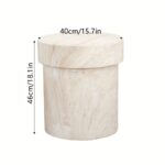 Travertine Drum Side Table - Image 3