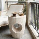 Travertine Cut-Out Side Table - Image 4