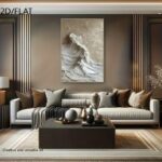 2Textured Ocean Wave Canvas - Image 3