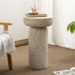 Travertine Pedestal Side Table - Image 5