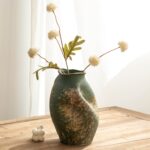 Textured Green Ceramic Vase - Image 5