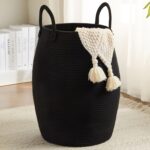 Woven Cream Laundry Basket - Image 2