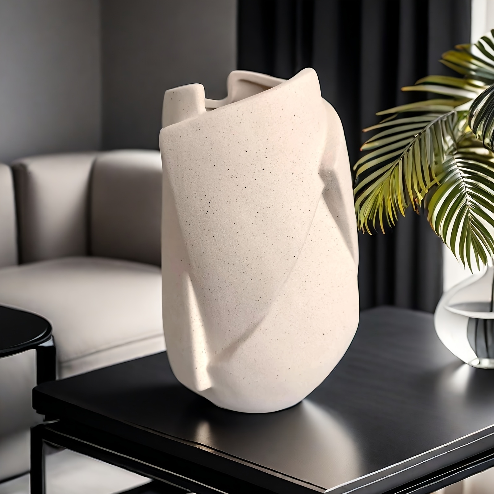 product-fancy-e3efedce-e506-48e2-a7fb-d4a7acc25cfd Sculpted Stone Ceramic Vase - Image 1